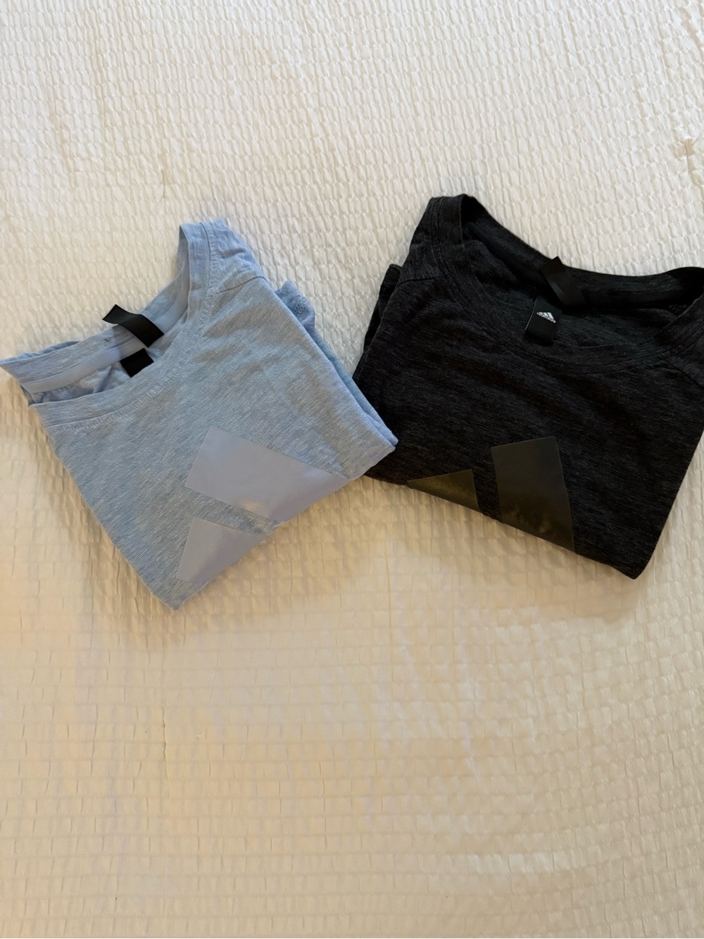 2 Adidas Women's Muscle Tee - Light Blue & Dark Grey